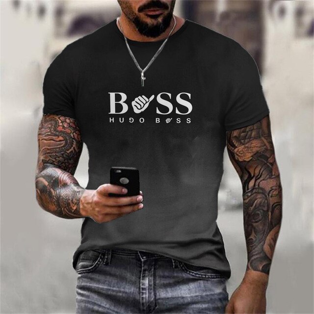 Camiseta  Boss Respirável com Impressão 3D