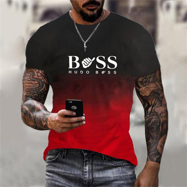 Camiseta  Boss Respirável com Impressão 3D