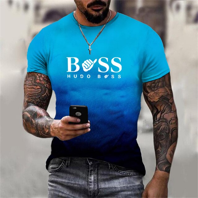 Camiseta  Boss Respirável com Impressão 3D