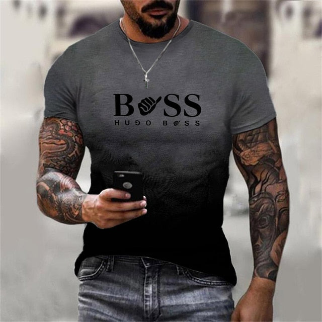 Camiseta  Boss Respirável com Impressão 3D