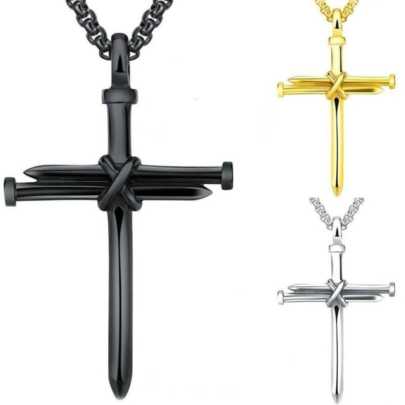 Crucifixo Estelar Negro - Joia Masculina em Aço Inoxidável original Big BOSS