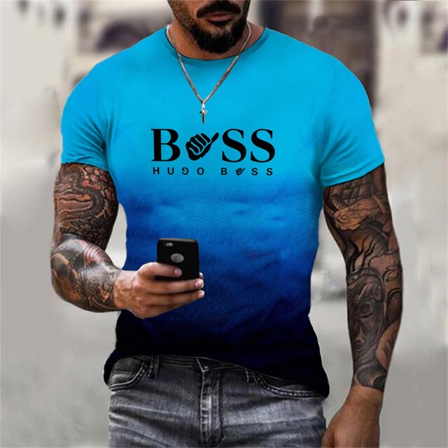 Camiseta  Boss Respirável com Impressão 3D