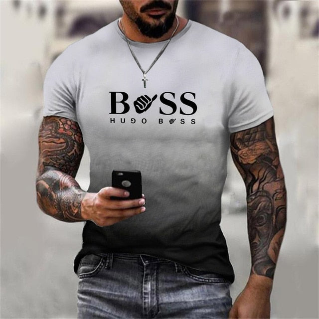 Camiseta  Boss Respirável com Impressão 3D