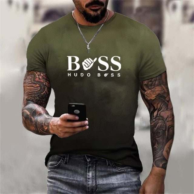 Camiseta  Boss Respirável com Impressão 3D