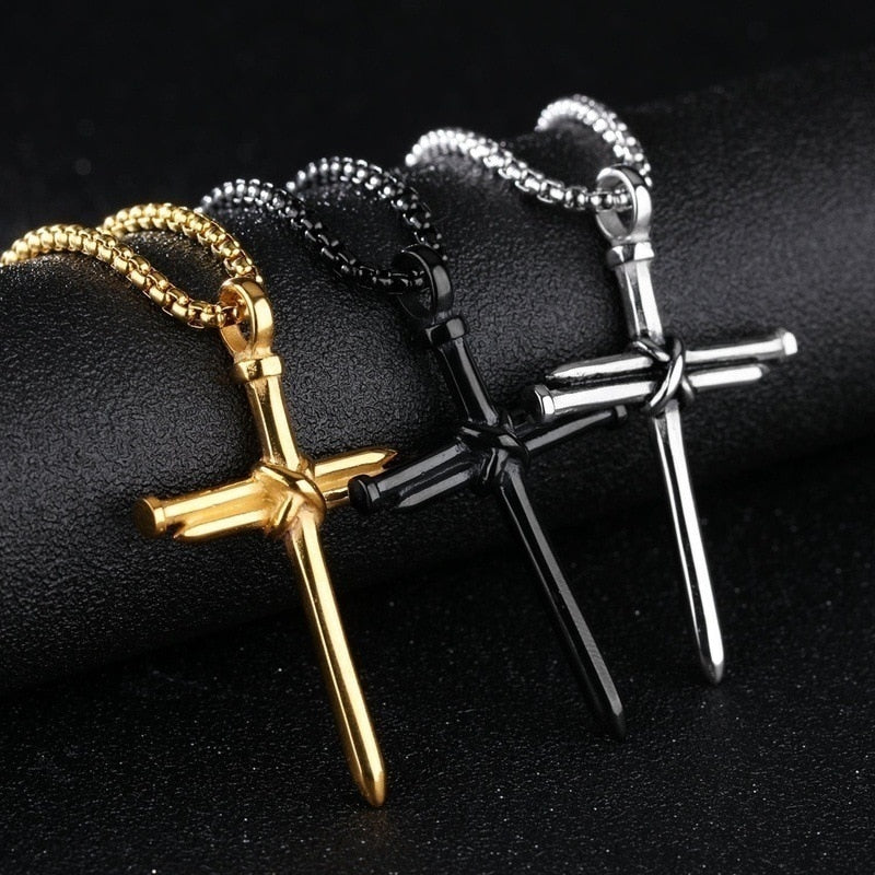 Crucifixo Estelar Negro - Joia Masculina em Aço Inoxidável original Big BOSS