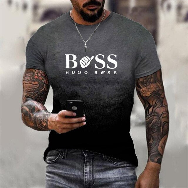 Camiseta  Boss Respirável com Impressão 3D