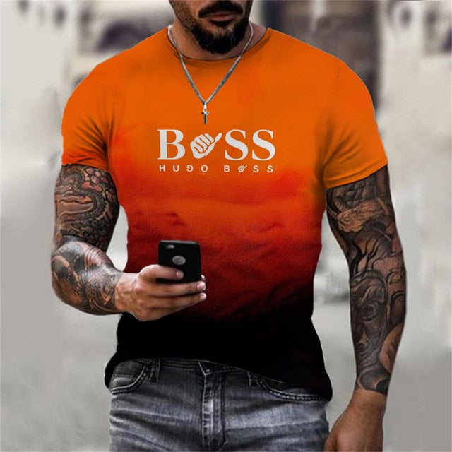 Camiseta  Boss Respirável com Impressão 3D