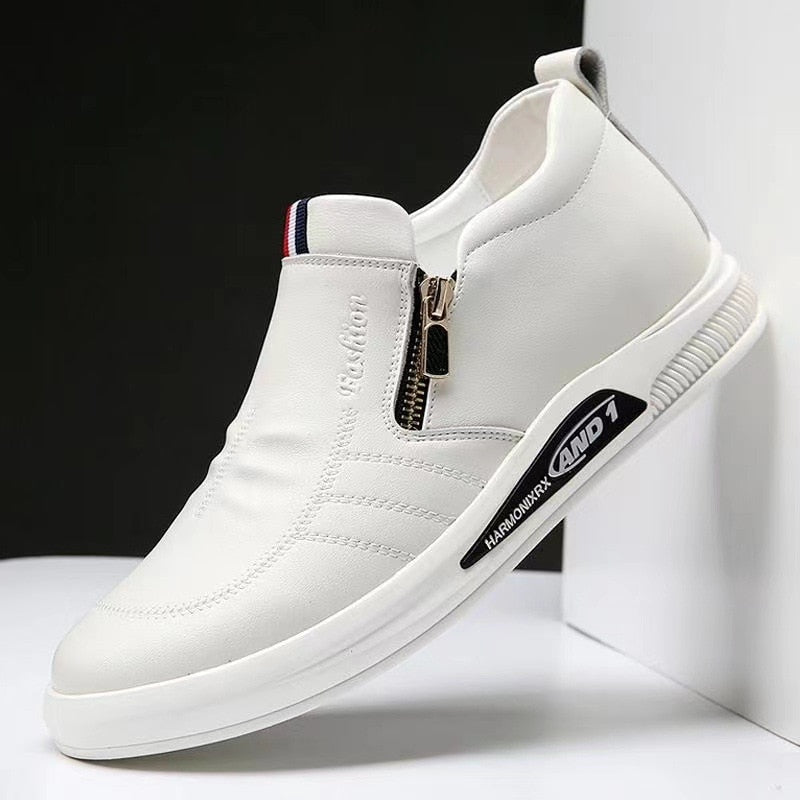 Boss Elite Luxe - Mocassins Urbanos ZIP de Couro Masculino